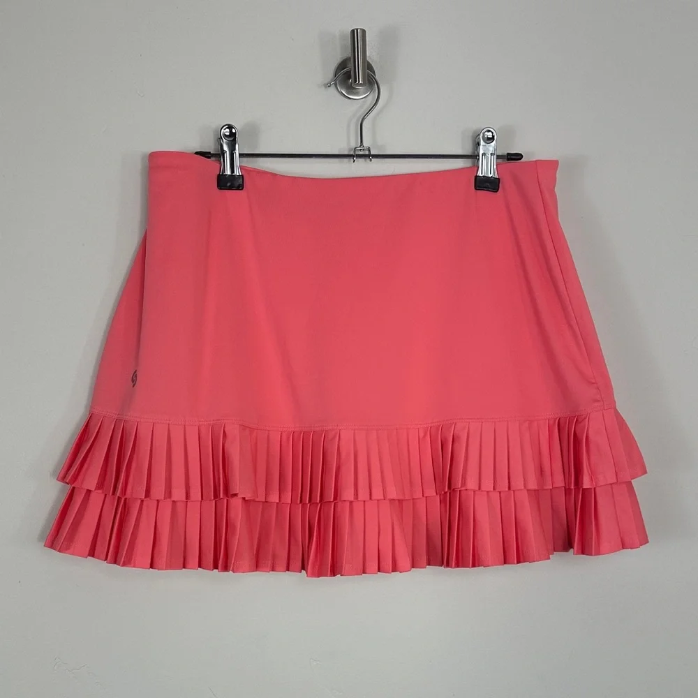 Cross Court Coral Pleated Skort Tennis Pickle Ball Skirt Medium